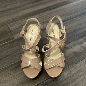 Nude Pleather Wedges